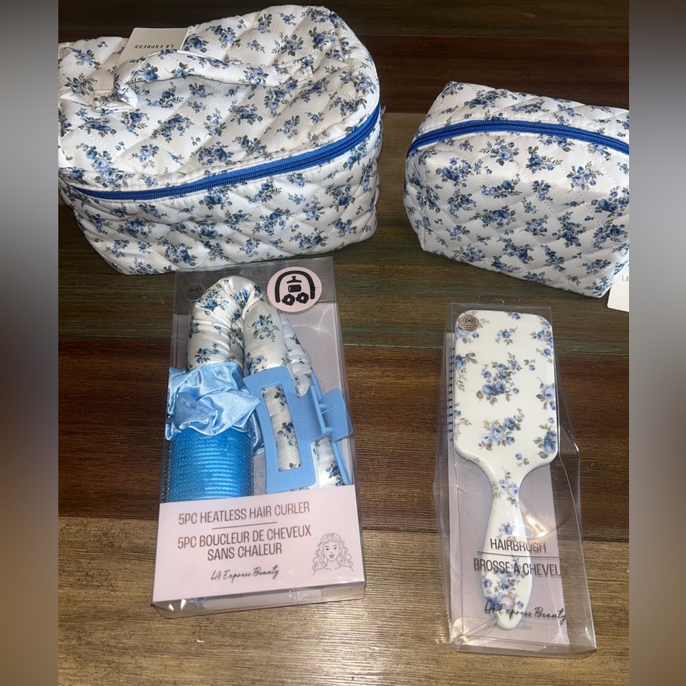 Floral Blue Hair Accessory Set